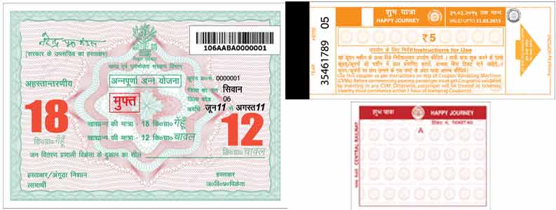 Railway tickets and coupons